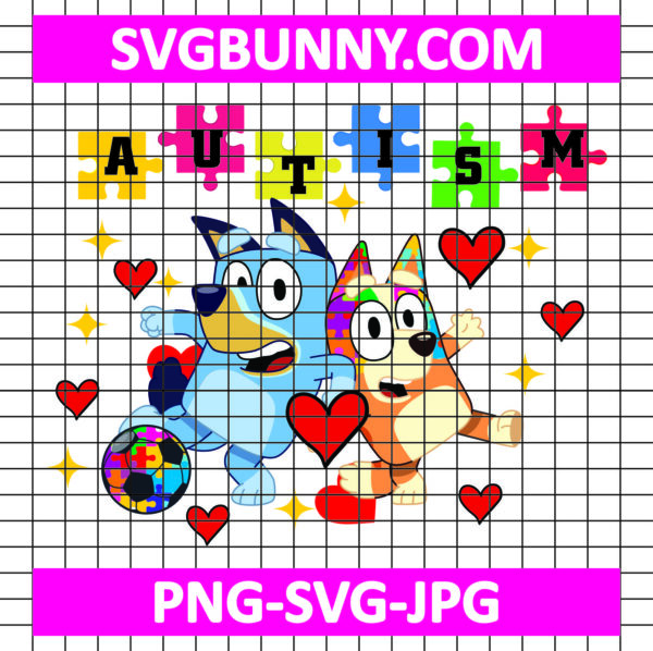 Bluey Cartoon Autism SVG, Bluey SVG, Cartoon SVG