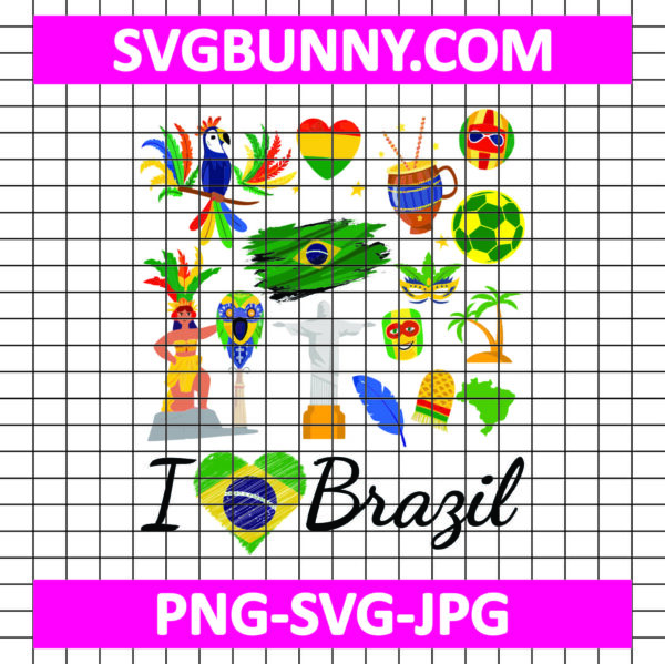 Carnival SVG, Brazil Clipart, Brazil SVG, Brazilian Lover Gift SVG, Rio de Janeiro SVG