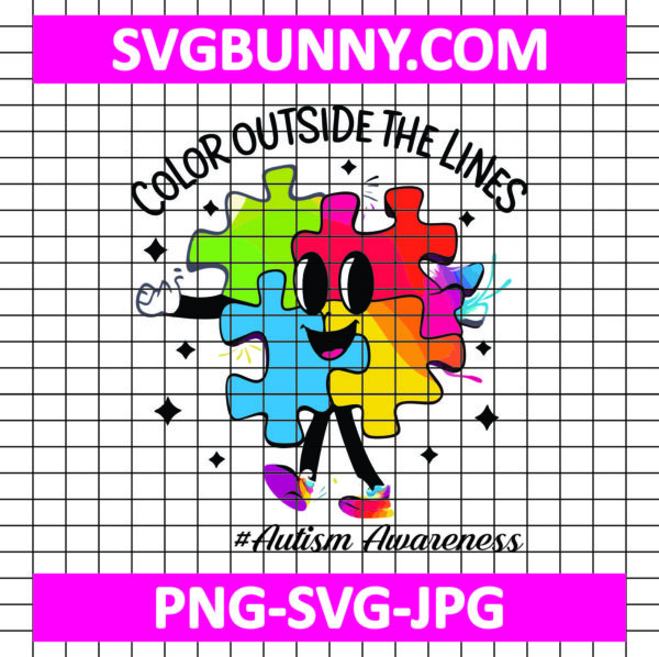 Color Outside The Lines SVG, Autism Advocate SVG, Autism SVG