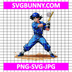 Dragon Ball Goku Dodgers Player PNG, Goku Baseball PNG, Dragon Ball SVG, Goku Dodgers Player SVG, Anime SVG