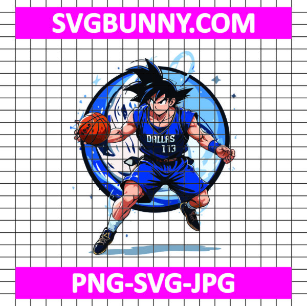 Goku Dallas Mavericks PNG, Dragonball Goku NBA Basketball PNG, Goku NBA Basketball SVG, Anime SVG, Goku Dallas SVG