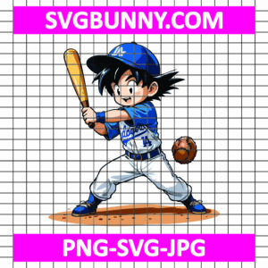 Goku LA Dodgers PNG, Dragon Ball Goku Los Angeles Dodgers Baseball PNG, Dodgers Baseball SVG, Anime SVG