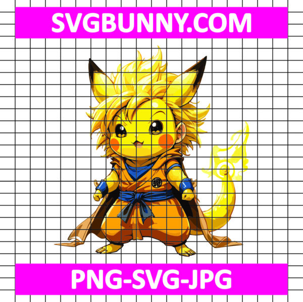 Goku Pikachu SVG, Dragon Ball Goku SVG, Pikachu Pokemon SVG, DBZ SVG, Anime SVG