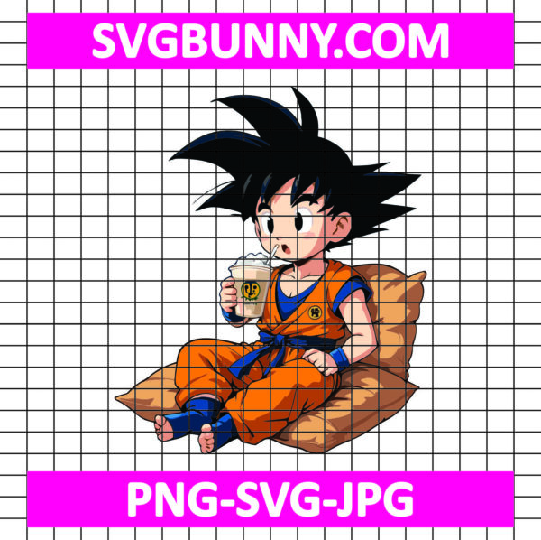 Goku SVG, Goku Ice Coffee SVG, Goku Dragon Ball Drinks Coffee SVG, Goku PNG, Goku JPG, EPS, DEF