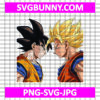 Goku vs Super Saiyan Goku SVG, Epic Anime Face-Off SVG, Dragon Ball Z PNG, Goku JPG, EPS, DEF