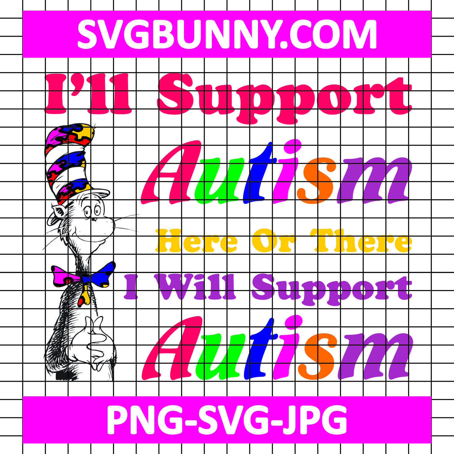 I’ll support Autism SVG, Dr. Seuss Cat in the Hat SVG, Autism SVG Minnie Mouse Head SVG Ill Support Autism Svg, Dr Seuss Cat In The Hat Svg, Autism Svg