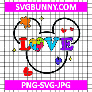 Love Mouse Autism SVG, Character Autism SVG, Autism Support SVG