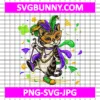 Mardi Gras Cat PNG, Funny Carnival PNG, Mardi Gras PNG Sublimation, Carnival SVG, Mardi Gras SVG