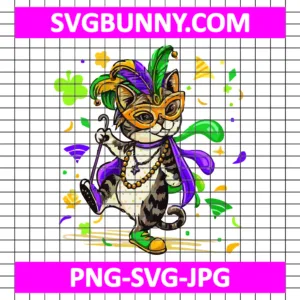 Mardi Gras Cat PNG, Funny Carnival PNG, Mardi Gras PNG Sublimation, Carnival SVG, Mardi Gras SVG