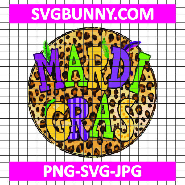 Mardi Gras Leopard PNG, New Orleans Carnival PNG, Mardi Gras PNG Sublimation Design, New Orleans Carnival SVG, Mardi Gras SVG