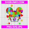 Mickey Autism SVG, Mickey SVG, Autism Awareness SVG, Autism SVG, Heart, Quotes, Love, Kindness SVG, PNG, DXF, EPS, Cricut Cut Files