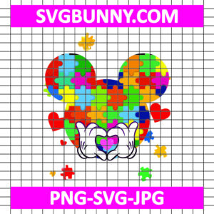 Mickey Autism SVG, Mickey SVG, Autism Awareness SVG, Autism SVG, Heart, Quotes, Love, Kindness SVG, PNG, DXF, EPS, Cricut Cut Files