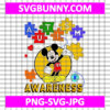 Mickey Mouse Awareness Autism SVG, Cartoon Autism SVG, Autism Kids SVG