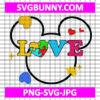 Mickey Mouse Head Love Autism SVG, Mickey Mouse Awareness Autism SVG, Cartoon Autism SVG