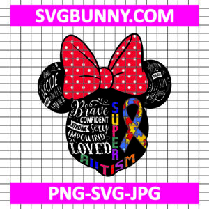 Minnie Mouse Autism SVG, Autism Puzzle SVG, Autism Awareness SVG, Autism Clipart, Puzzle Pieces SVG File, Instant Download