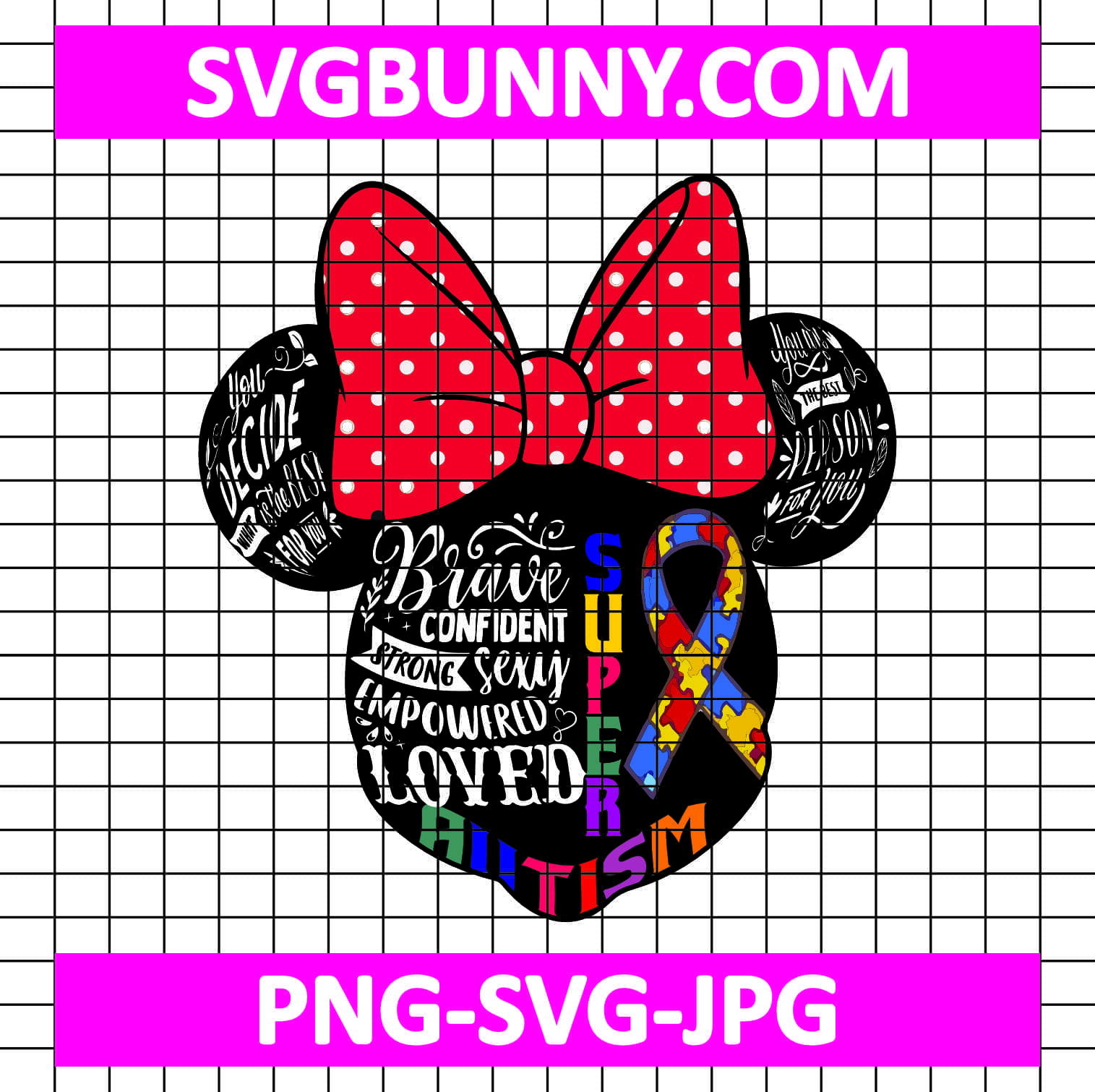 Minnie Mouse Autism SVG, Autism Puzzle SVG, Autism Awareness SVG, Autism Clipart, Puzzle Pieces SVG File, Instant Download Baby Groot Autism SVG Minnie Mouse Autism SVG, Autism Puzzle SVG, Autism Awareness SVG, Autism Clipart, Puzzle Pieces SVG File, Instant Download