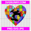 Mouse Autism Heart Puzzle Piece SVG, 2nd April SVG, Cartoon Autism SVG, Game SVG