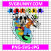 Mouse and Friends Autism SVG, Micky Mouse SVG, Mouse Autism SVG, Puzzle Piece SVG