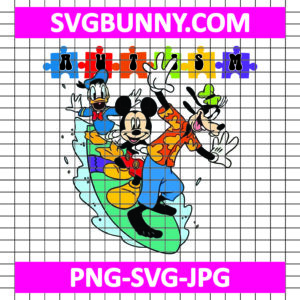 Mouse and Friends Autism SVG, Micky Mouse SVG, Mouse Autism SVG, Puzzle Piece SVG