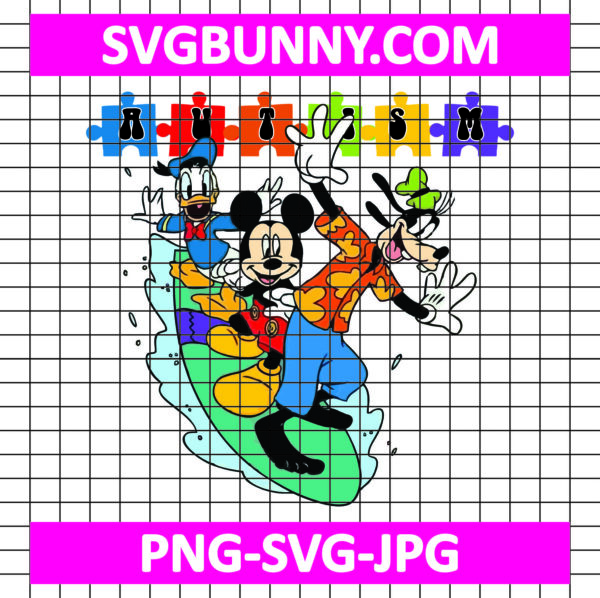 Mouse and Friends Autism SVG, Micky Mouse SVG, Mouse Autism SVG, Puzzle Piece SVG