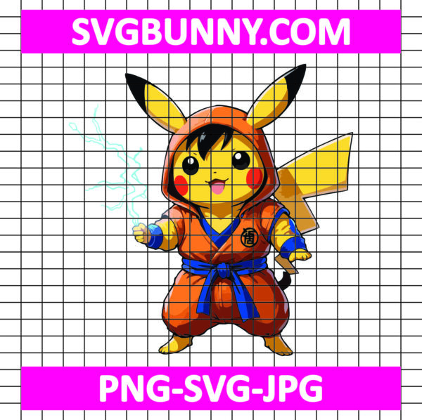 Pikachu Goku SVG, Goku X Pikachu SVG, Goku Pokemon SVG, Dragon Ball Z PNG, JPG, EPS, DEF