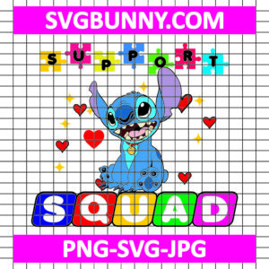 Stitch Support Squad Autism SVG, Stitch Autism SVG, Puzzle Autism SVG, Be Kind Autism SVG