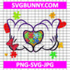 Till All The Pieces Fit SVG, Mickey Autism SVG, Autism Awareness SVG, Disney Design Puzzles SVG, Mickey Hands Heart SVG Png Dxf Eps