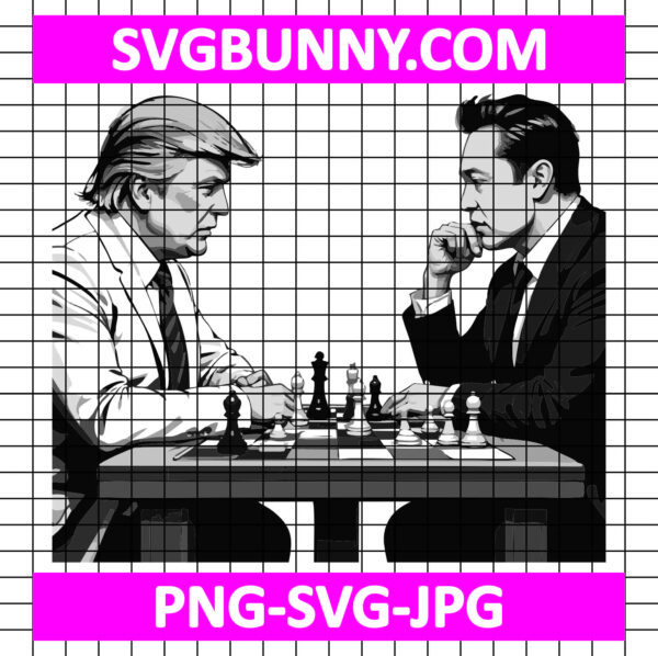 Trump and Elon Chess Match SVG, President SVG, Trump SVG