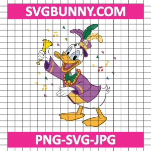 Donald Duck Mardi Gras SVG, Fat Tuesday SVG, Carnival SVG, Carnival Celebration SVG