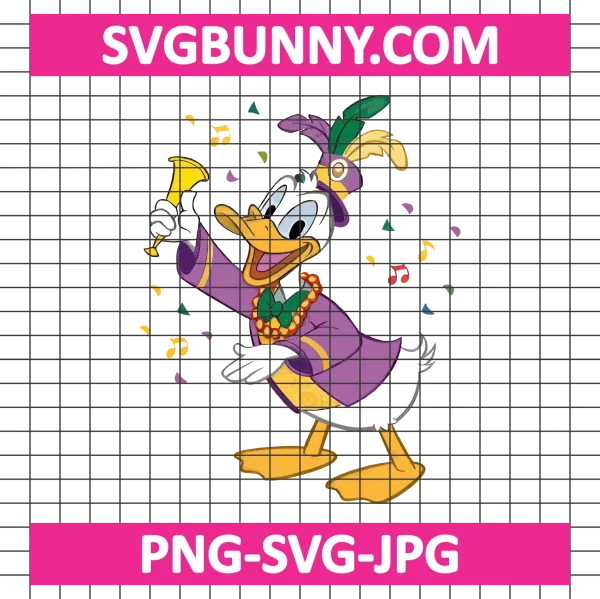 Donald Duck Mardi Gras SVG, Fat Tuesday SVG, Carnival SVG, Carnival Celebration SVG