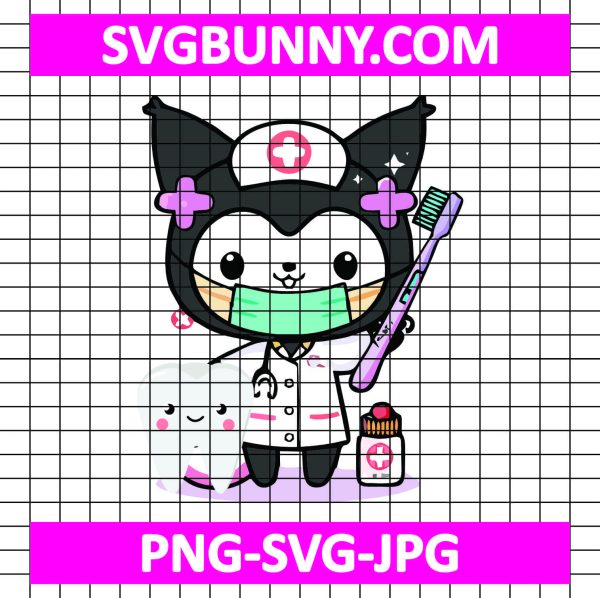 Kuromi Dentist SVG, Kuromi Doctor In Hospital SVG, Cartoons SVG, Cute Kitty SVG