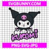 Kuromi SVG PNG, Cute Kuromi Kawaii Kitty SVG, Halloween SVG, Kitty SVG, PNG