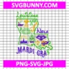 Louisiana Nola Mardi Gras SVG, New Orleans Map SVG, Mardi Gras Carnival SVG DXF EPS PNG