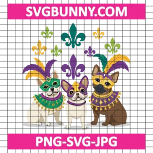 Mardi Gras Dogs PNG, Carnival Fleur De Lis PNG, Carnival SVG, Louisiana Fat PNG