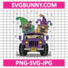 Mardi Gras Monster Truck Jester Pug SVG PNG, Mardi Gras Pug Dog SVG, Mardi Gras Carnival DXF EPS SVG PNG