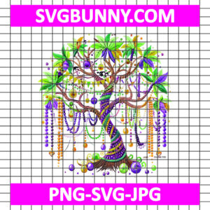 Mardi Gras Tree Beads PNG, Fat Tuesday Carnival 2025 PNG, Carnival SVG, Fat Tuesday Carnival, Mardi Gras Tree SVG