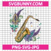 Orleans SVG, Carnival SVG, Mardi Gras Saxophone SVG, Carnival Fleur De Lis SVG