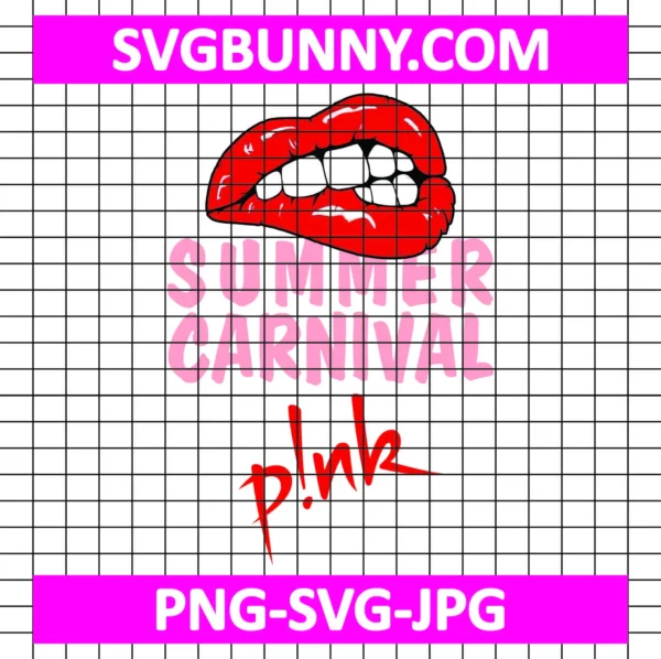 Pink Summer Carnival 2025 Lips SVG, Hot Summer Carnival 2025 SVG, Carnival SVG Pink Tour DXF SVG PNG EPS