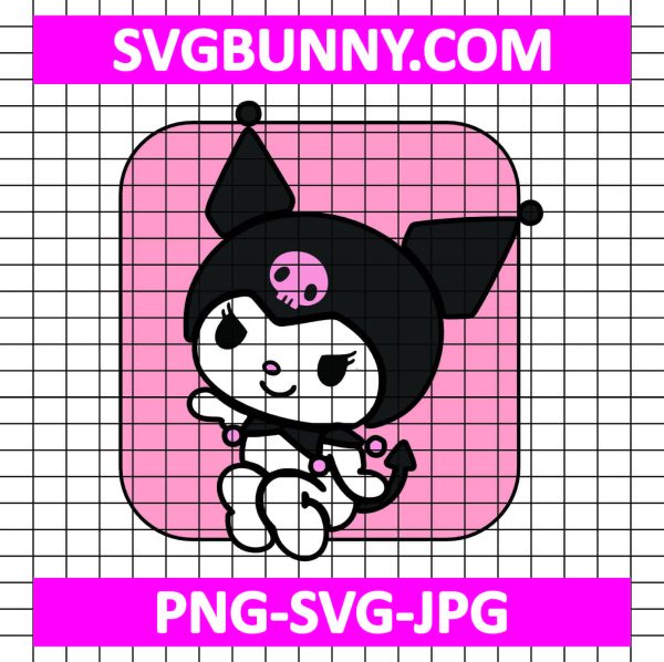 Sassy Kuromi SVG, Hello Kitty SVG, Kuromi SVG, Sanrio Cartoon SVG