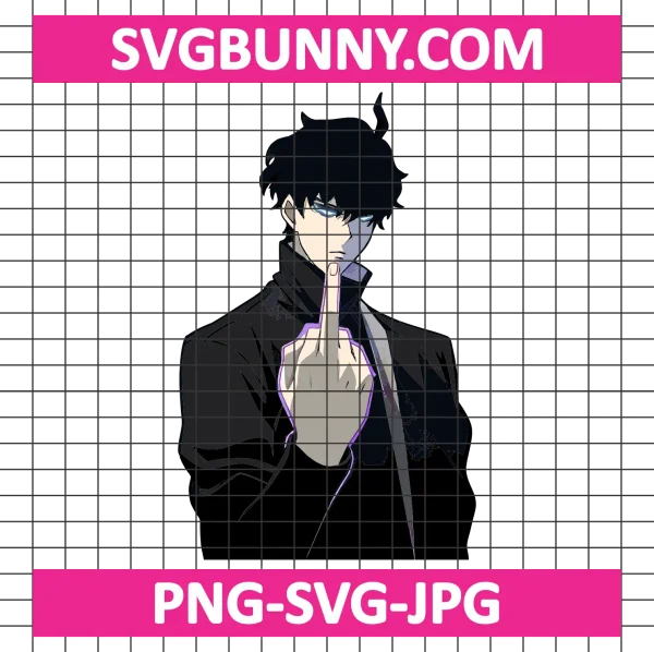 Sung JinWoo SVG, Solo Leveling SVG, JinWoo Sung Finger SVG, Anime SVG