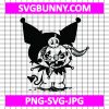 Kuromi Horror Halloween SVG, Kuromi Jester Bunny PNG, Gothic Kuromi SVG, Cute Kuromi Halloween SVG
